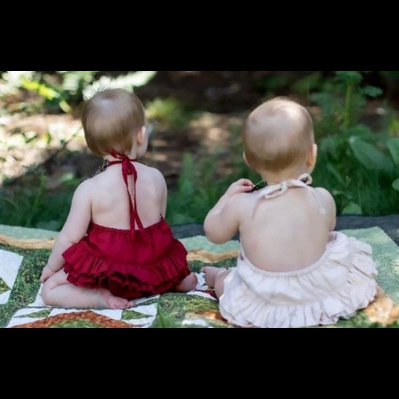 Floral Rose White Baby Halter Jumper Romper NWT - Picture 5 of 6